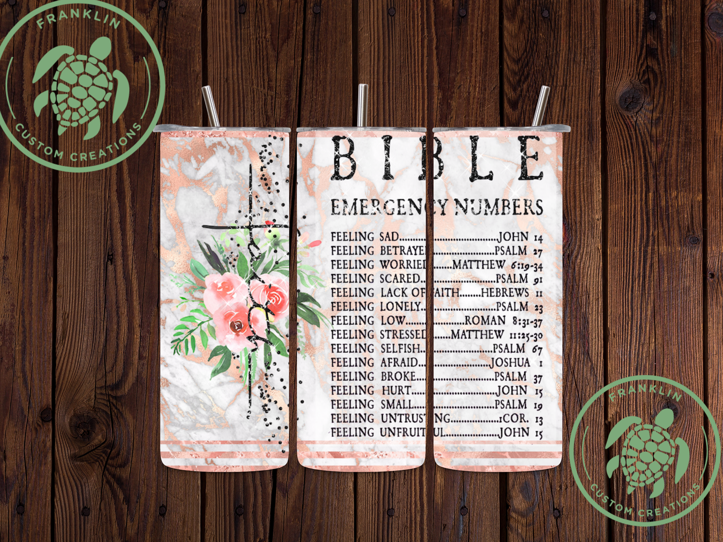 Bible Emergency Numbers Tumbler
