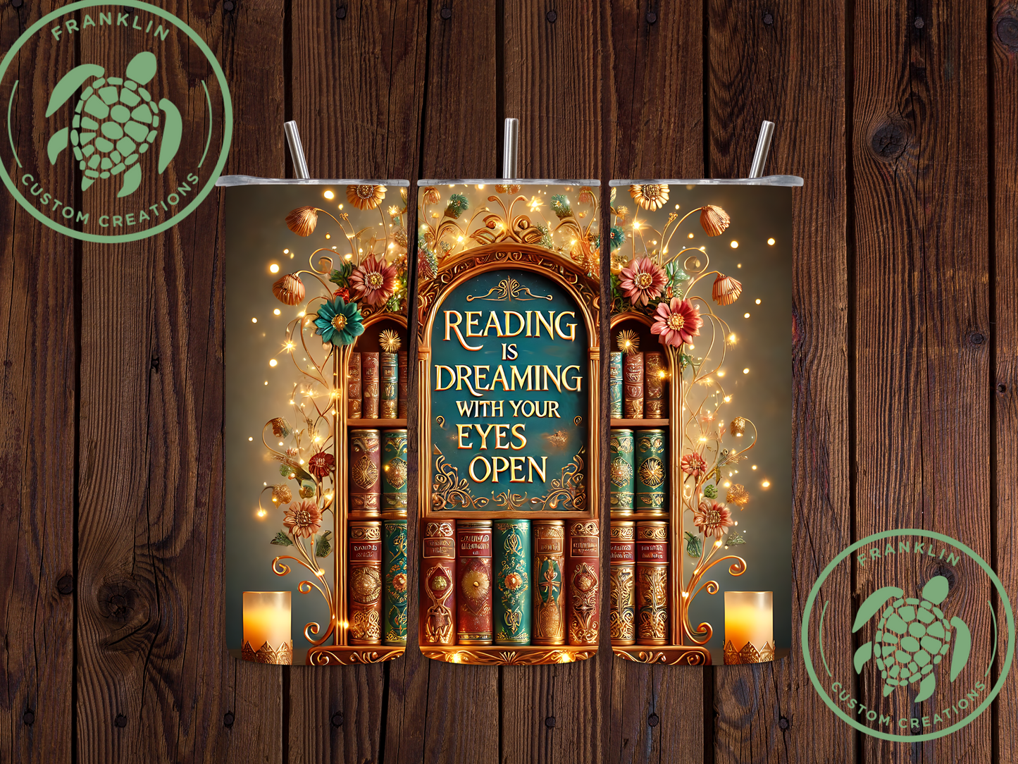 Reading is dreaming with your eyes open tumbler