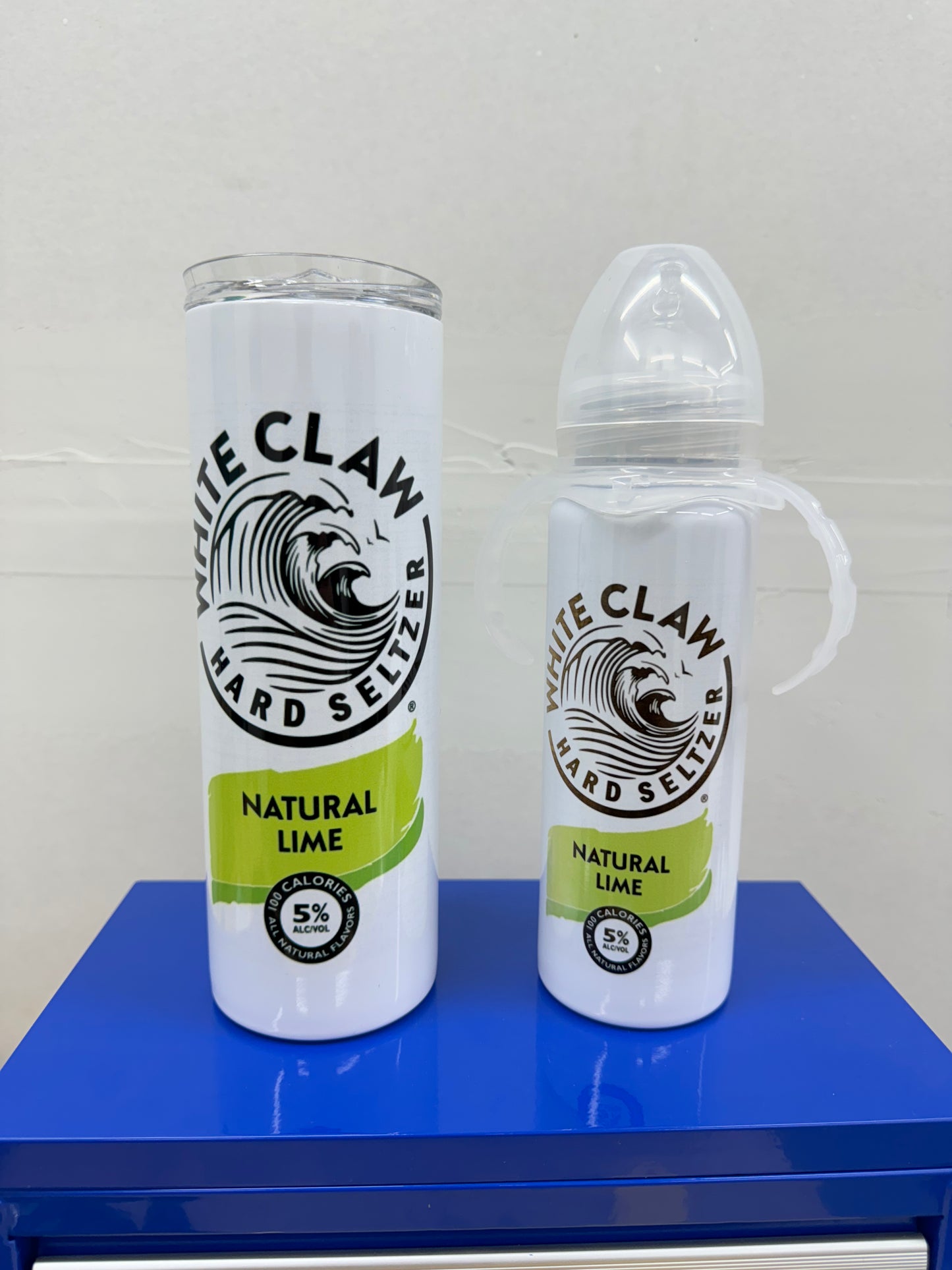 'Mommy and Me' White Claw Tumbler and Bottle Set