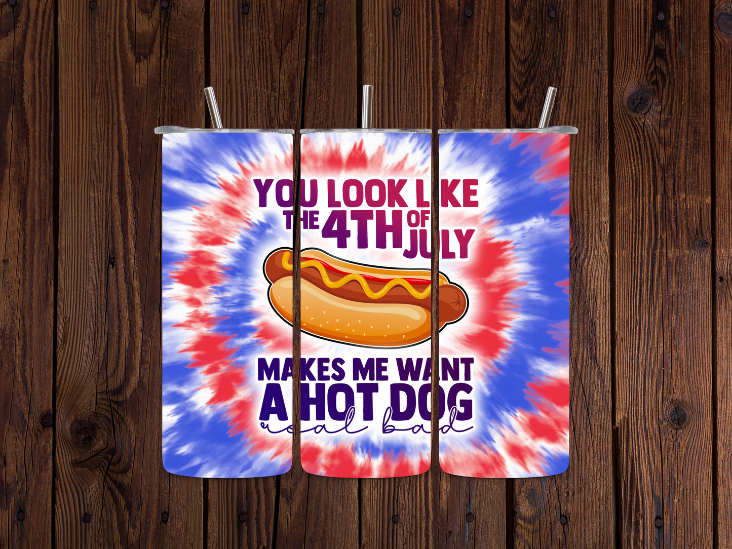 4th of July Hotdog Tumbler