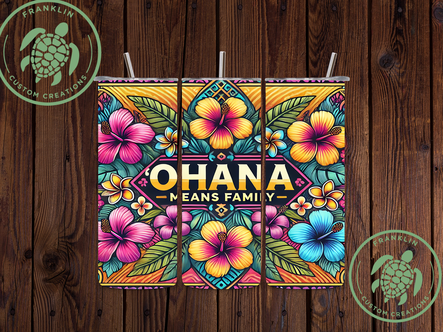'Ohana Means Family Tropical Tumbler