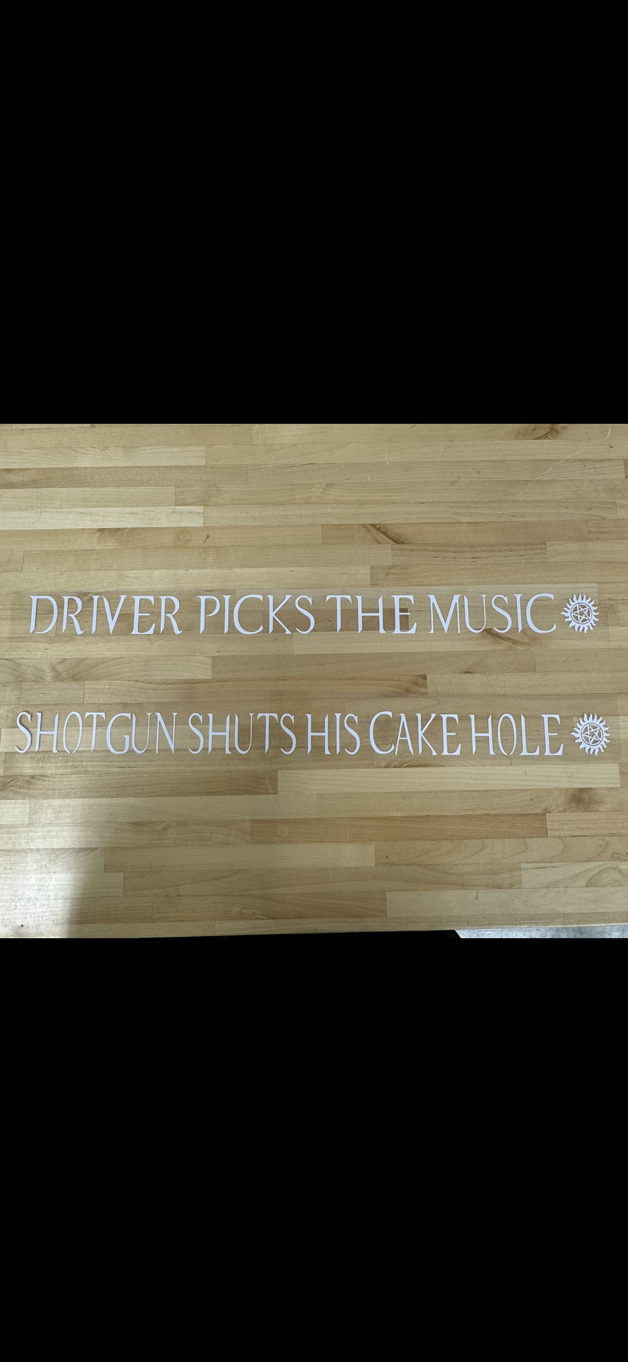 Supernatural Door Jam Sticker- Driver Picks the Music