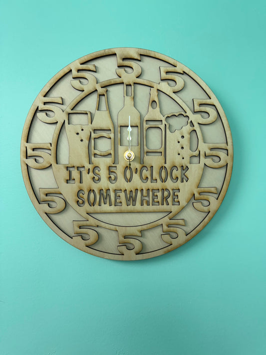 It's 5 o'clock somewhere bar clock