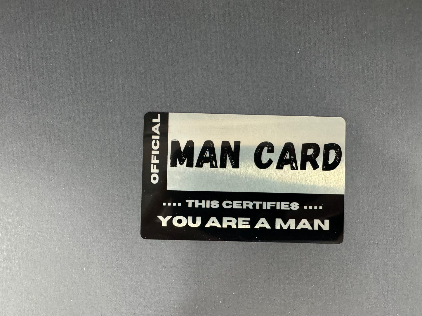 Metal 'Man Card' Wallet sized