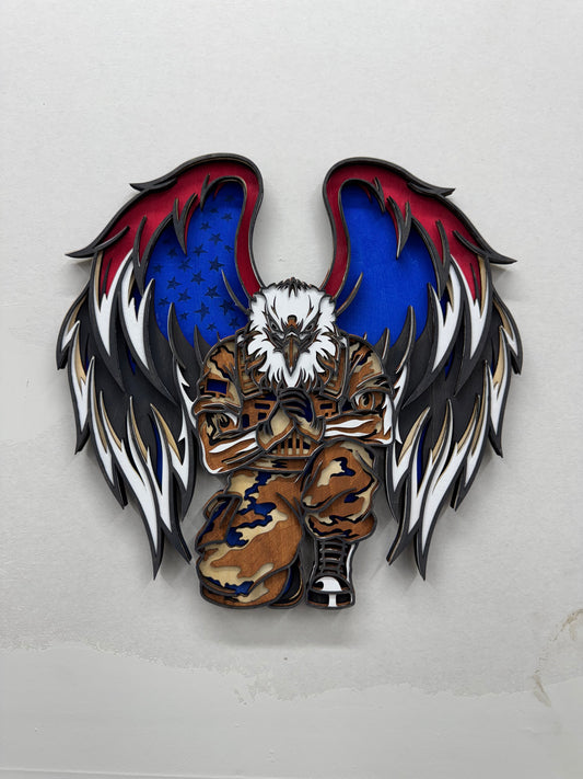 Eagle American Soldier Wall Decor